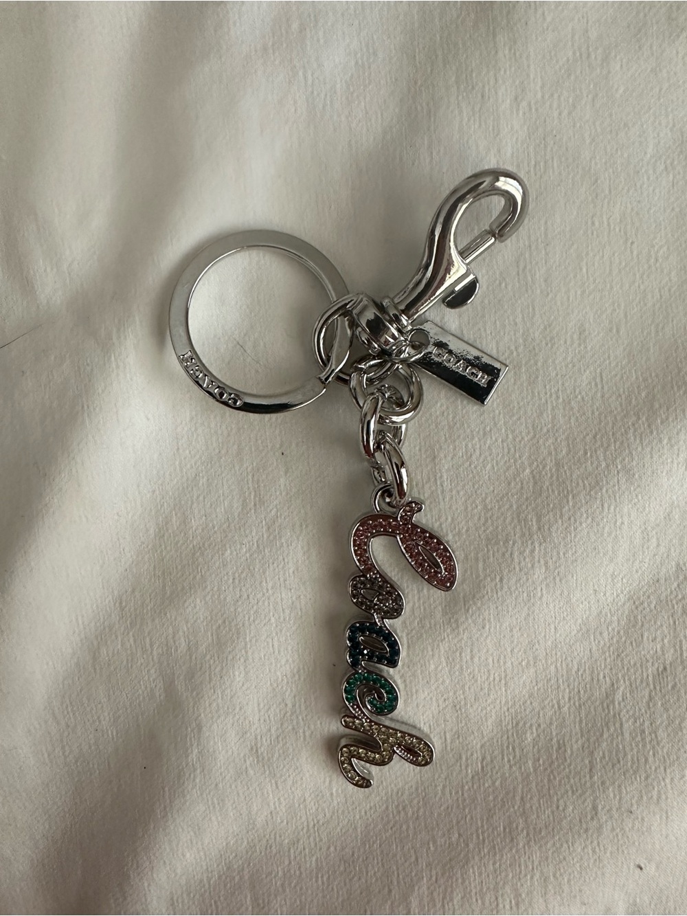 Coach Multi-Color Crystal keychain Charm